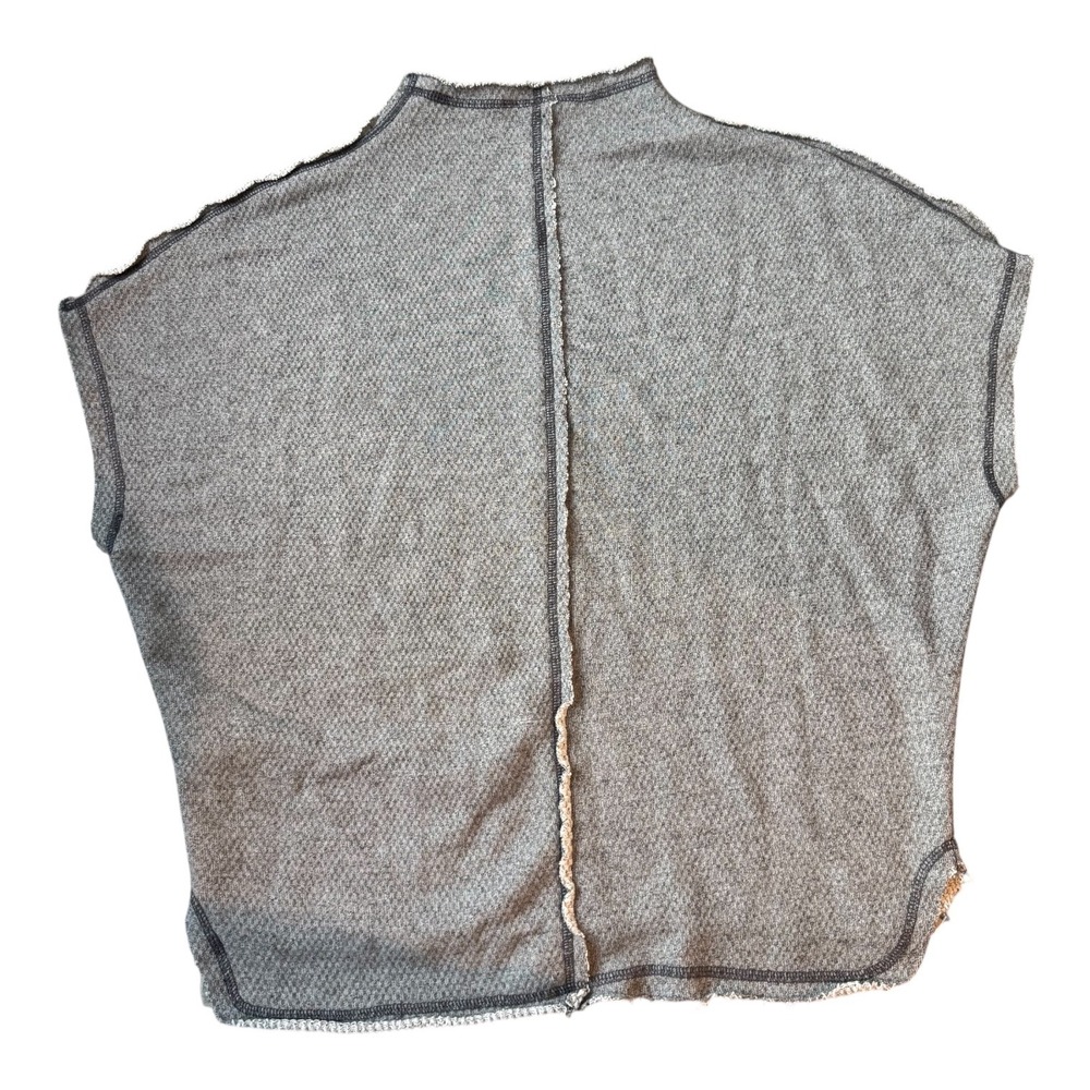 Pilcro Anthropologie Gray Boxy Knit Tee XS Oversized Minimalist Textured Top - Picture 7 of 11